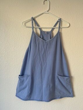FP Movement by Free People Lightweight Light Blue Tank with Front Pockets